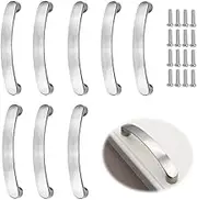 Pack of 8 Furniture Handles, 96 mm Hole Spacing, Cabinet Handles, Aluminium Kitchen Handles, Brushed Handles, Kitchen Cupboard Door Handles, Cabinet Handle with Screws for Drawers, Cupboard