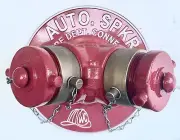 Fire Department Connection 4" NPT x 2-1/2" x 2-1/2" Kit with Red Plugs & Plate