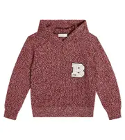 [Brunello Cucinelli Kids] Brunello Cucinelli Kids Wool, cashmere, and silk hoodie Y 14 red