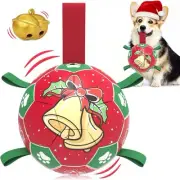 Christmas Dog Soccer Balls with Grab Tabs, Interactive Dog Toys for Tug of War