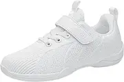 [ZHENSI] Girls Dance Shoes Mesh Full Sole Gymnastic Cheerleading Shoes Hook-Loop Soft Bottom Anti-Slip