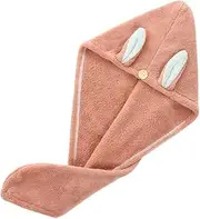 PLAFOPE Hair Drying Hat Rabbit Ear Design Large Size Dry Hair Towel Bath Accessory