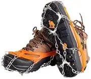 [GERRIT] Ice Snow Grips Crampons Traction Cleats,10 Stainless Steel Spikes for Women Men, Anti Slip Flexible Shoe/Boot Footwear for Walking Climbing Hiking Fishing Outdoor