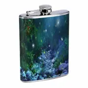 Fireflies D1 Flask 8oz Stainless Steel Hip Drinking Whiskey Insect Glow Bugs