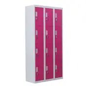12-Door Locker for Office Gym Shed School Home Storage - Padlock-operated
