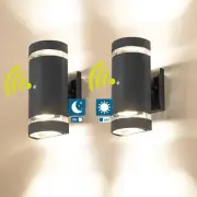 2 Pack 11W LED Up/Down Outdoor Wall Light Fixture Dusk to Dawn Sensor Lamp Patio