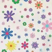 Haobase Daisy Wall Decals Vinyl Wall Decals Daisy Stickers Boho Floral Wall Stickers for Kids Nursery Wall Art Bedroom Classroom (Color01-9Sheets/90Pcs)