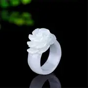 [DRBASJHFO] Natural Gemstone Jade Band Ring, Jade Ring Jade Ring Jade Pull Finger Ring Men's and Women's Ring Ring Pendant Dual-use Jade Ornaments(Inner diameter19mm)