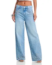 Blanknyc The Franklin Ribcage High Rise Embellished Jeans in Bling Out
