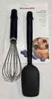 New Kitchenaid Dark Blue Utility Whisk & Silicone Spoon Spatula Set