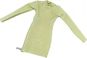 Tadill 1/6 Scale Female Clothes for 12 inch Action Figure Stylish with Sleeves Mini Dress Round Collar Doll Clothing Tight Dress, Light Green