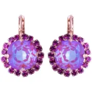 Mariana Roxanne Rose Gold Earrings Cushion Cut Sun-Kissed Blush Fuchsia 1166 NWT