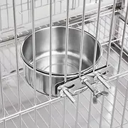 DJAPWPX 2 Pcs Dog Crate Water Bowl No Spill Cage Food Bowl Stainless Steel Feeding Dish Hanging Crate Dog Bowl Mountable Dog Kennel Water Bowl for Kennel Cage Crates (S)