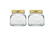 2x Pasabahce Homemade 300ml Glass Preserving Jar w/ Lid Kitchen Container Clear