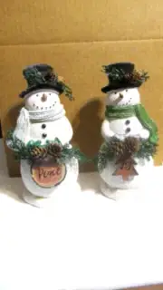 Qty 2 - Hobby Lobby Snowmen - Peace and Joy