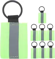 Abaodam 8Pcs High Visibility Reflective Key Holder Tags Stylish Zipper Pulls for Backpacks Durable Keychain Reflectors Fluorescent Quick Installation Enhanced Protection