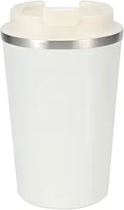 Stainless Steel Vacuum Insulated Coffee Ice Tumbler Double Wall Travel Flask Thermos Cup with Leak Proof Lid Coffee Filter for Cold Hot Drinks Tea and Beer White Black (White)