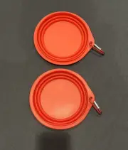 Set of 2 Collapsible Portable and Foldable Travel Dog Bowl with Carabiner