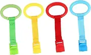 ERINGOGO 4pcs Baby Learning Standing Pull Ring for Crib Pram Toys Safe Material Boys and Girls Ring Toddlers Gym