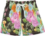 [RPLIFE] Kids Swimming Shorts, Anti Chafe Swim Trunks Boys 2 T, Vintage Flowers Colorful