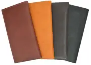 Fine Genuine Leather Thin Checkbook Cover Card ID Holder Plain Wallet Men Women