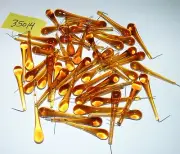 75 1980's Czech. Amber Tear Drops, Chandelier Parts, Suncatchers Lusters. 3"