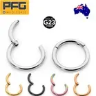1 Pair 365 Sleepers G23 Titanium 20G Hinged Hoop Segment Sleeper Ring Earrings