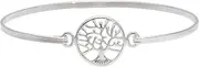 [Silverly] 925 Sterling Silver Tree of Life Bracelet for Women - Celtic Charm Solid Silver Bangle for Stacking - Hook Pressure Clasp - Friendship Bracelet for Teen Girls