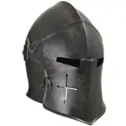 Medieval Barbuta Helmet Knight Templar Crusader Armour Helmet Spartan Black