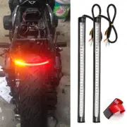 2x For Harley Bobber Custom LED Strips Flowing Turn Signal Red Brake Tail Light