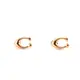 COACH經典C字LOGO造型穿式耳環(金色)191034