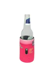 Beer Gauge Stubby Holder Yellow/Pink