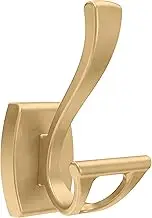 Delta Dansant (1-Pack) Towel Hooks Satin Gold Double J Wall Mounted for Robes 2-Prong Holder, Bathroom Accessories DAN35-BB