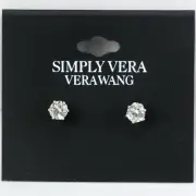 Simply Vera Vera Wang Earrings Silver-tone 1/4" Cubic Zirconia Stud
