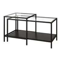 在飛比找IKEA優惠-IKEA 子母桌 2件組, 黑棕色/玻璃, 90x50 公分