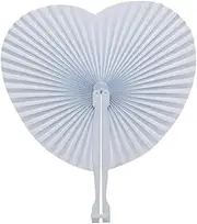 [STKARCV] Circular Folding Fan Blank Paper Hand Fans with Plastic Handles DIY Painting Birthday Wedding Party Decor(3pcs)