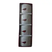Set of 4 Cordon Bleu Porcelain Napkin Rings with Red Birds in Tree Gold Berries