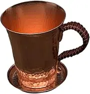 STARTIST Moscow Mules Cup Cocktail Mug 350ml Hammered with Lid Bar Accessories Coffee Cup Copper Cup for Party Home Bar Cocktail Gifts, 1 Cup
