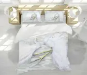 3D White Peacock NAO11246 Bed Pillowcases Quilt Duvet Cover Set Queen King Fay
