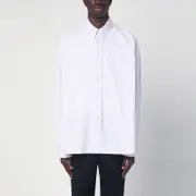 [STUDIO NICHOLSON] White/Lilac cotton button-down shirt M Pink