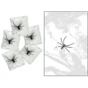 Mini White Stretchy Spider Web Decorations (Pack of 12)