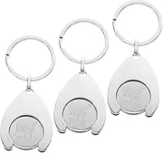 [Gadpiparty] 3Pcs Metal Trolley Token Key Rings Portable Keychain for Shopping Cart Key Ring for Supermarket Use Lightweight Resistant Token Pendant