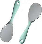 Pack of 2 Silicone Serving Spoons, Cooking Spoons, Non-Stick Silicone Rice Spoon, Rice Cooker, Cooking Spoon, Grey Silicone Rice Spoon for Mashed Potatoes, Rice, Rice Cooker, Sushi Rice, Scrambled