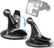 [EWAY] 2PCS GPS Car Holder Mount for Garmin Nuvi Windshield Dashboard with Strong Suction Cup, 17mm Swivel Ball Mounting Pattern Replacement for Garmin GPS Navigator Navigation Car Dash Mount Cup Holder