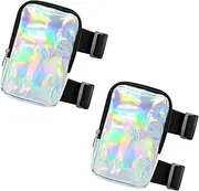 [Rhoyee] Holographic Thigh Bag Waist Pack, Carnival Leg Bag Holographic Thigh Bag with Adjustable Strap Leg Harness for Women Women's Leg Straps Outdoor Waist Pouch (Pearl White)