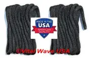 (2) USA Made Premium 5/8 in x 20 ft Black Nylon Boat Yacht Dock Line Marine Rope