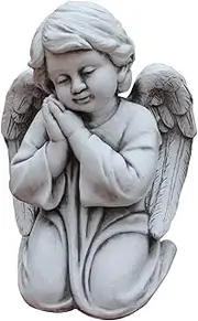 Statue Angel Boy Kneeling Sculpture Figurine Ornament Feature Garden Decor 32X24X44cm