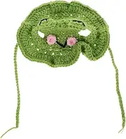 BELLIFFY Frog Hat Cats Pet Hats Holiday Cartoon Dog Cap Pet Headwear Adorable Small Cat Holiday Kittens Christmas Halloween Knit Knitted Christmas Party Favor First Prank for Cute Yarn