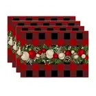 4PCS Xmas Trees Snow Christmas Placemats Winter Table Mats for Kitchen5945