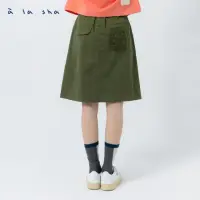 在飛比找momo購物網優惠-【a la sha】LOGO繡花口袋短裙